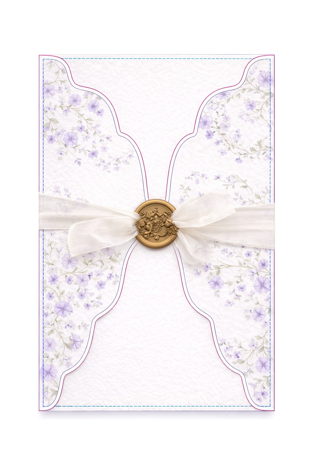 Open wedding invitation card